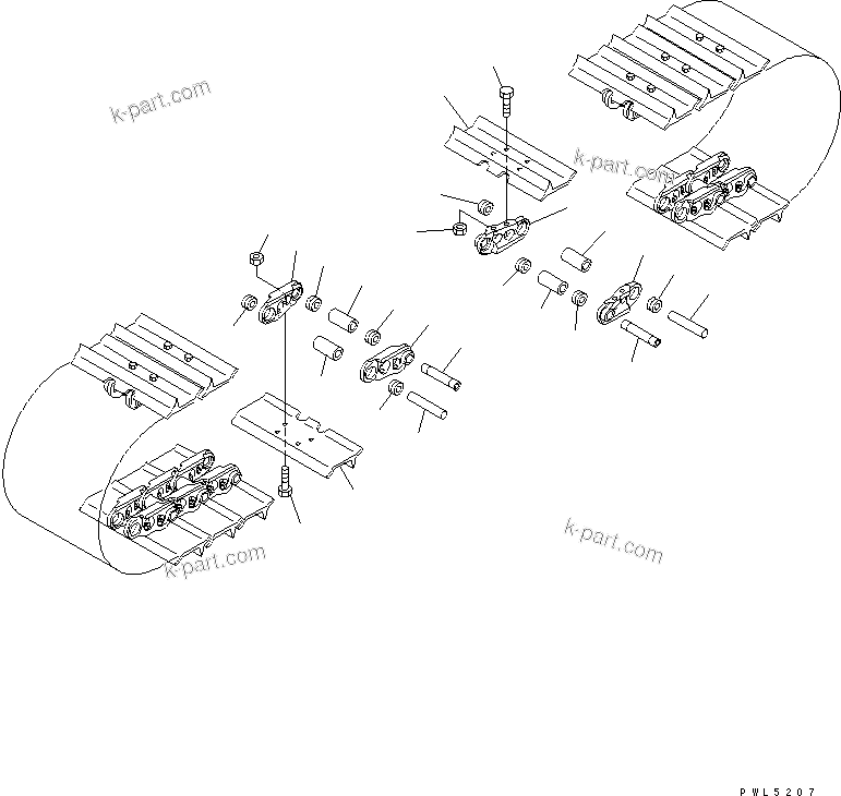Komatsu parts book diagram for PC60-7E S/N 45001-UP: TRACK SHOE (SINGLE GROUSER) (330MM WIDE)