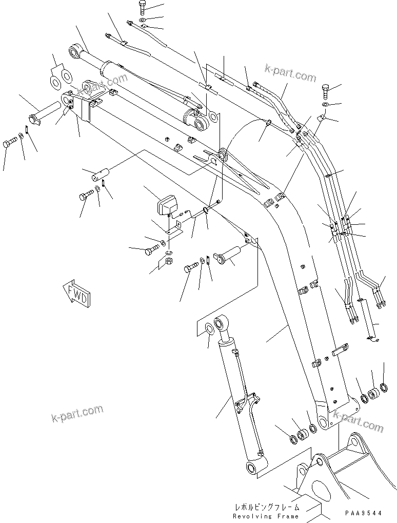 Komatsu parts book diagram for PC60-7E S/N 45001-UP: BOOM(#45001-52373)