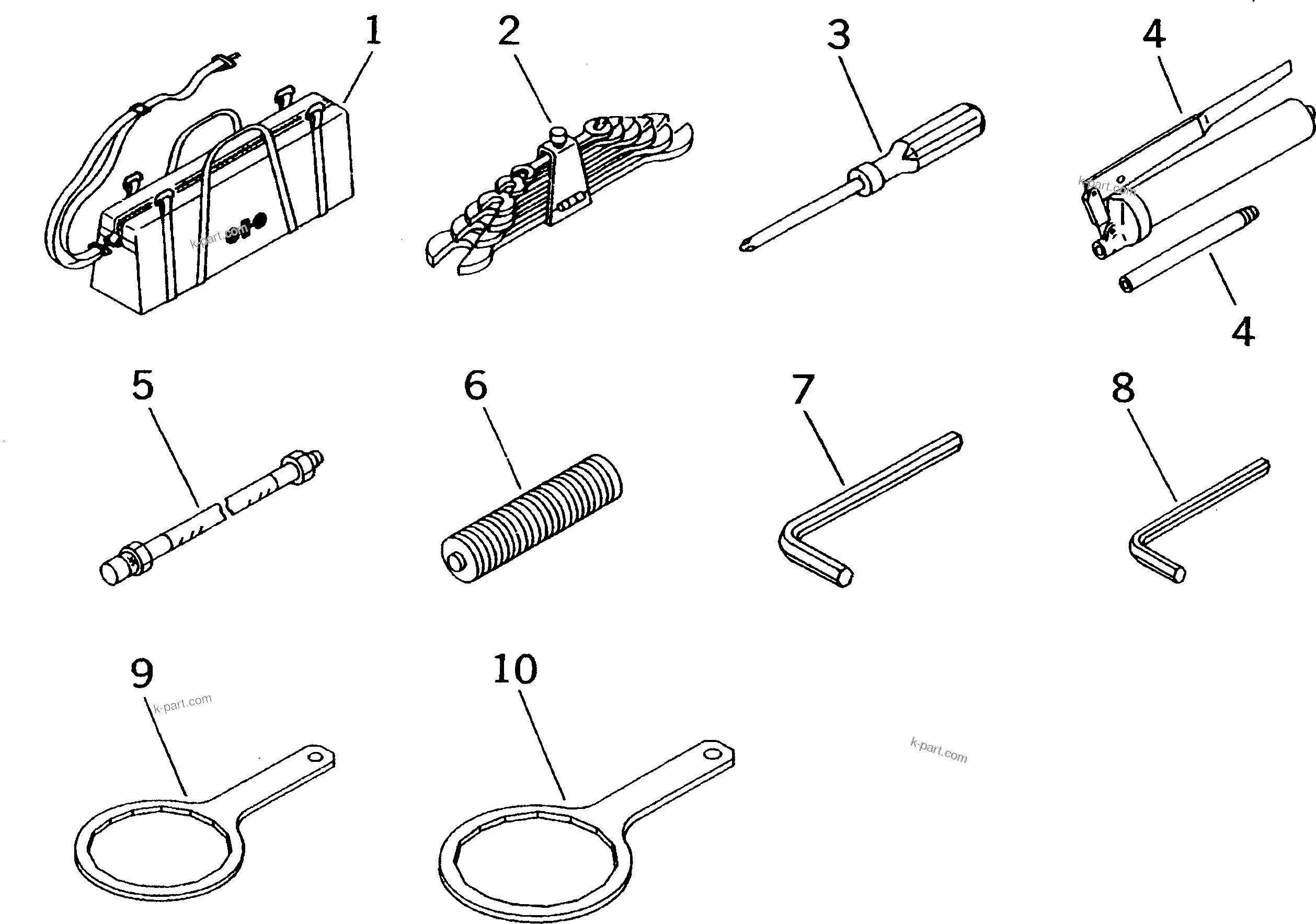 Komatsu parts book diagram for PC60-7E S/N 45001-UP: TOOL (FOR RUBBER SHOE)(#45001-52373)
