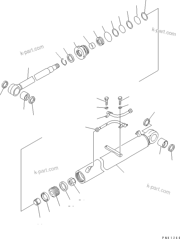 Komatsu parts book diagram for PC60-7E S/N 45001-UP: BOOM CYLINDER (INNER PARTS)(#52374-)