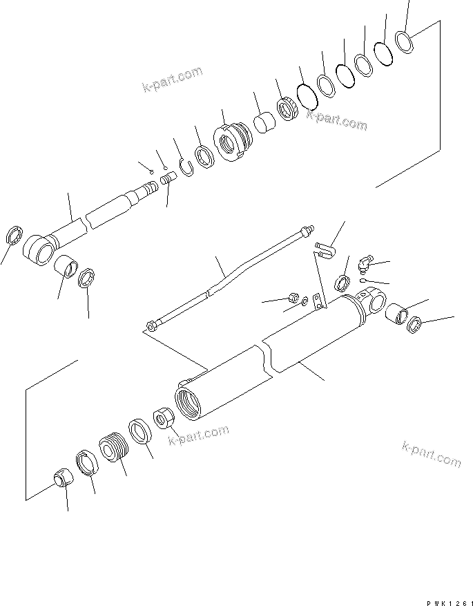 Komatsu parts book diagram for PC60-7E S/N 45001-UP: ARM CYLINDER (INNER PARTS)(#52374-)