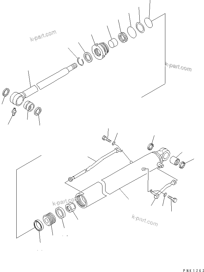 Komatsu parts book diagram for PC60-7E S/N 45001-UP: BUCKET CYLINDER (INNER PARTS)(#52374-)