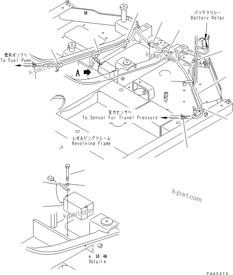 Komatsu parts book diagram for PC60-7 S/N 45001-UP: TRAVEL ALARM
