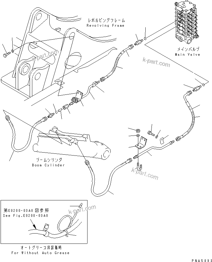 Komatsu parts book diagram for PC60-7 S/N 45001-UP: BOOM DRIFT LINE (FOR TELESCOPIC ARM)(#45001-58000)