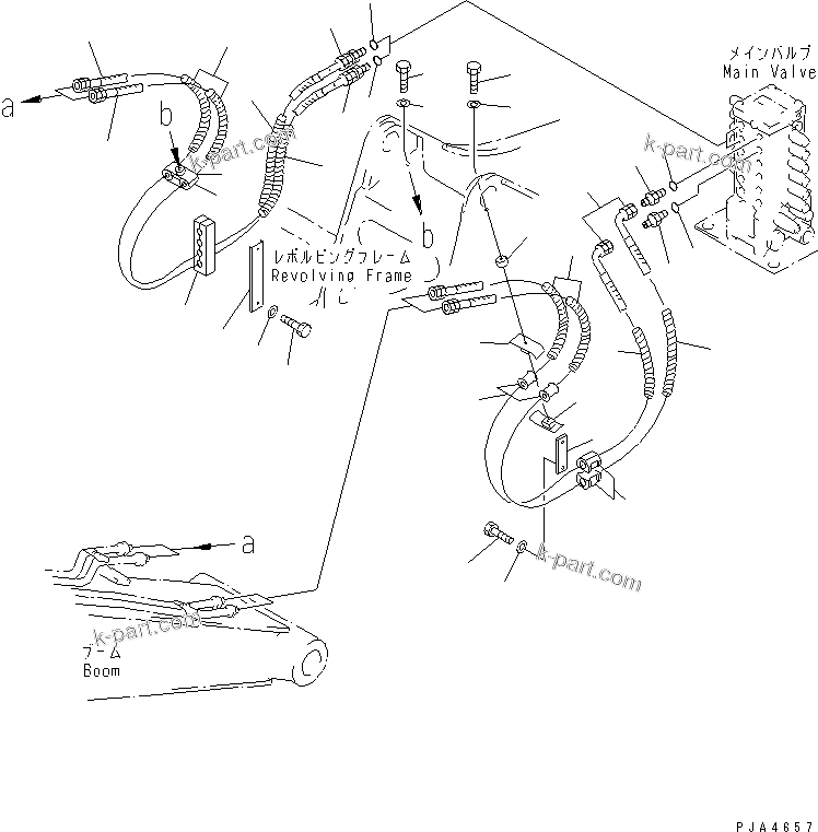 Komatsu parts book diagram for PC60-7 S/N 45001-UP: ARM AND BUCKET LINE (FOR TELESCOPIC ARM OR ATTACHMENT)(#45001-48711)