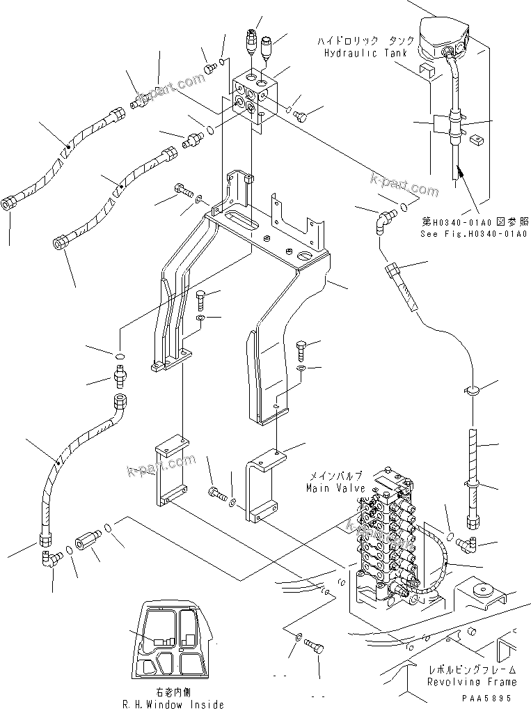 Komatsu parts book diagram for PC60-7 S/N 45001-UP: ATTACHMENT LINE (FOR TELESCOPIC ARM)(#45001-52373)