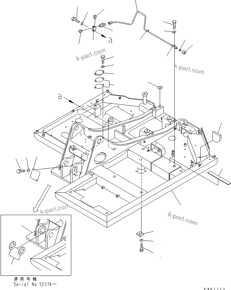 Komatsu parts book diagram for PC60-7 S/N 45001-UP: REVOLVING FRAME (FOR FULL UNDER COVER ? STRENGTH TYPE UNDER COVER ? ATTACHMENT OR BLADE SPEC.)(#52374-)