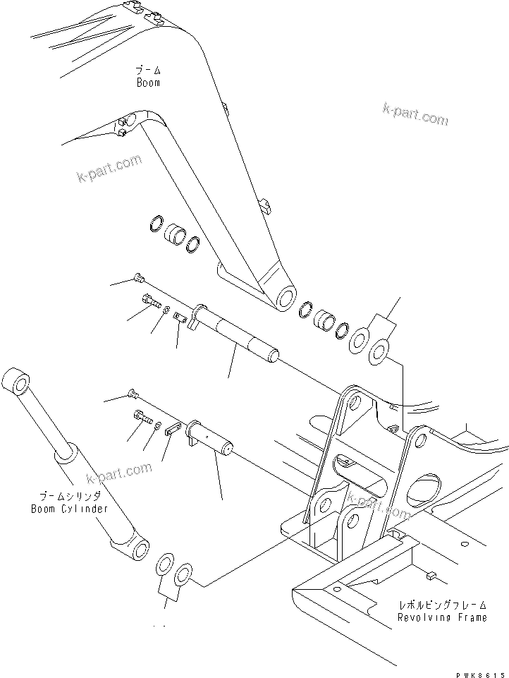 Komatsu parts book diagram for PC60-7 S/N 45001-UP: BOOM FOOT PIN