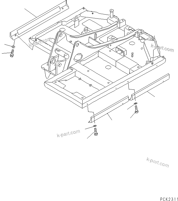 Komatsu parts book diagram for PC60-7 S/N 45001-UP: REVOLVING FRAME SIDE BUMPER(#53298-)