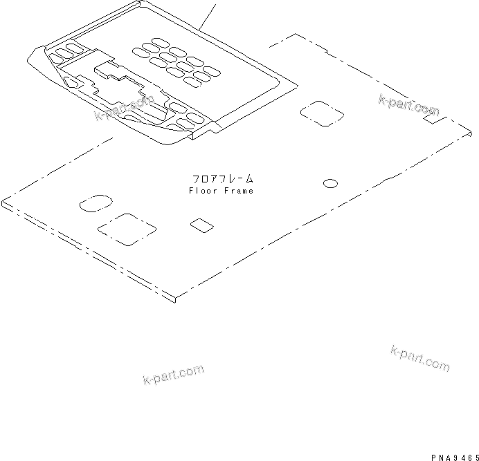 Komatsu parts book diagram for PC60-7 S/N 45001-UP: FLOOR MAT (1-ACTUATER ATTACHMENT)
