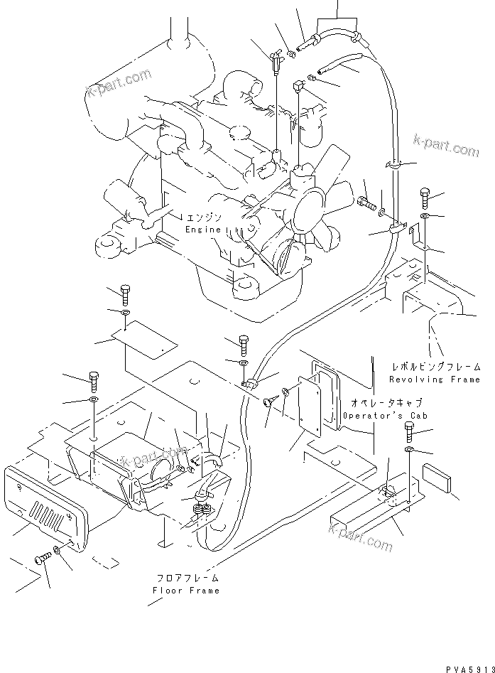 Komatsu parts book diagram for PC60-7 S/N 45001-UP: CAR HEATER (2000 KCAL)(#45001-52373)