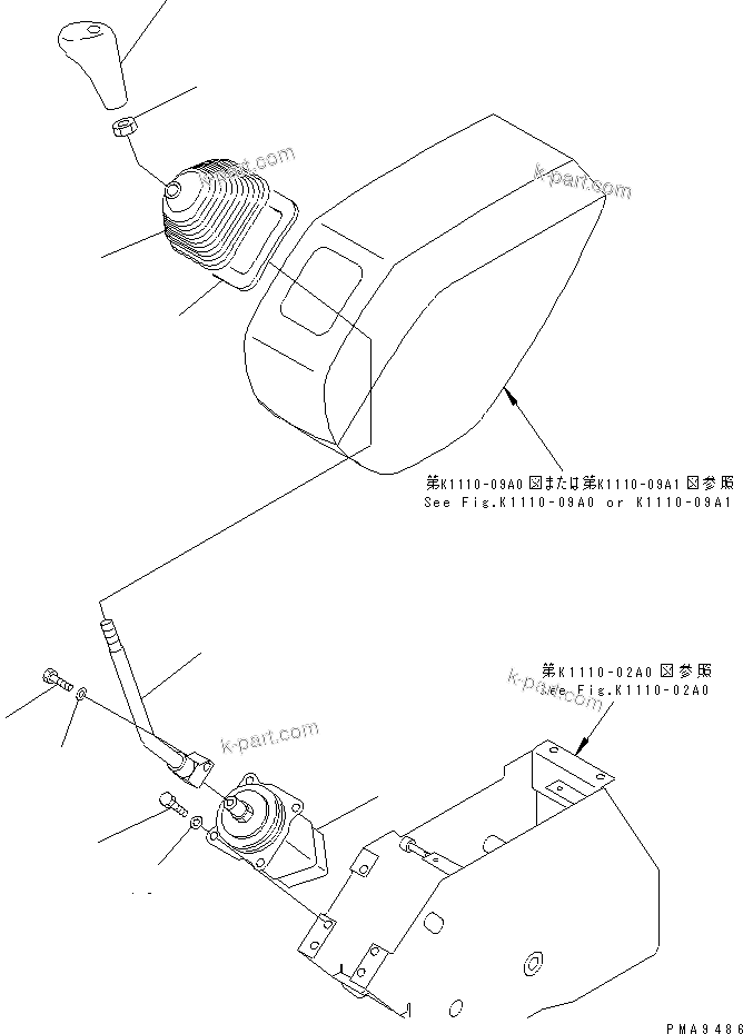 Komatsu parts book diagram for PC60-7 S/N 45001-UP: FLOOR FRAME (LEVER L.H.) (FOR ONE-TOUCH DECEL)