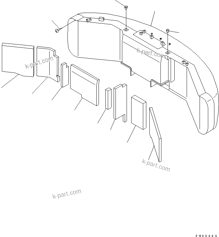 Komatsu parts book diagram for PC60-7 S/N 45001-UP: COUNTER WEIGHT (TELESCOPIC ARM)(#58001-)