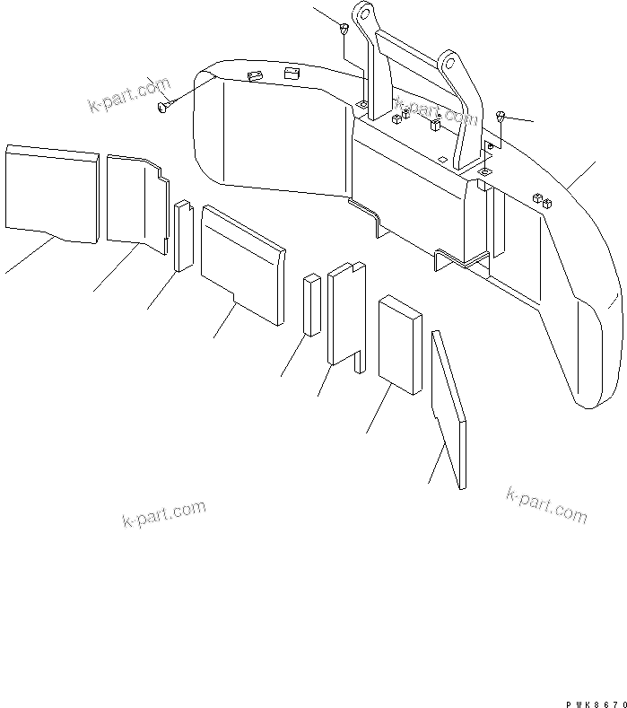 Komatsu parts book diagram for PC60-7 S/N 45001-UP: COUNTER WEIGHT (WITH HOIST FOR CHASSIS ASS'Y)(#58001-)