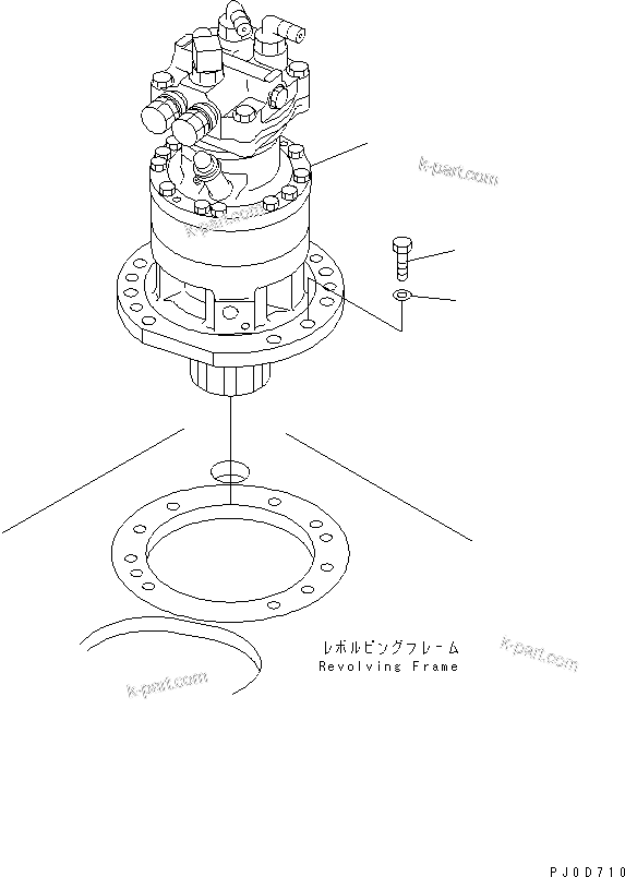 Komatsu parts book diagram for PC60-7 S/N 45001-UP: SWING MACHINERY(#59571-)