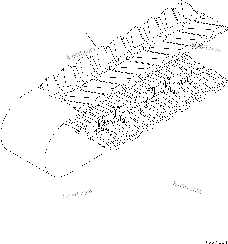 Komatsu parts book diagram for PC60-7 S/N 45001-UP: TRACK SHOE (RUBBER SHOE)(#45001-52373)