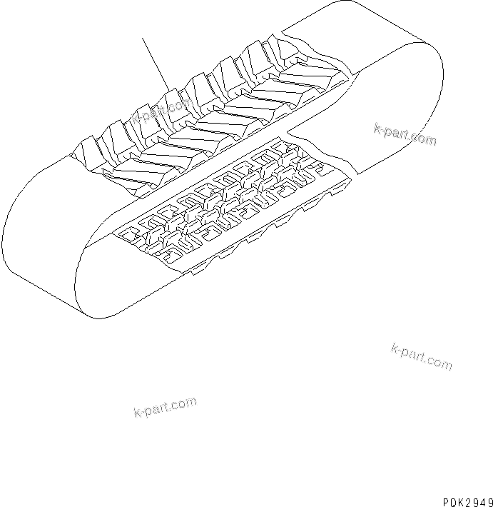 Komatsu parts book diagram for PC60-7 S/N 45001-UP: TRACK SHOE (RUBBER SHOE)(#52374-)