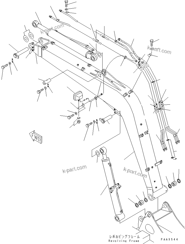 Komatsu parts book diagram for PC60-7 S/N 45001-UP: BOOM(#45001-52373)