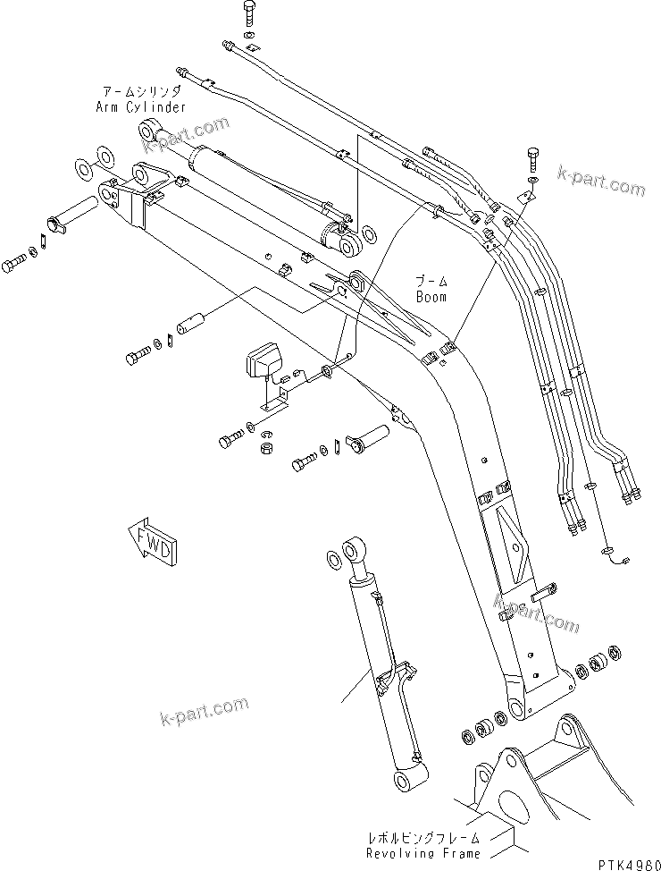 Komatsu parts book diagram for PC60-7 S/N 45001-UP: BOOM CYLINDER