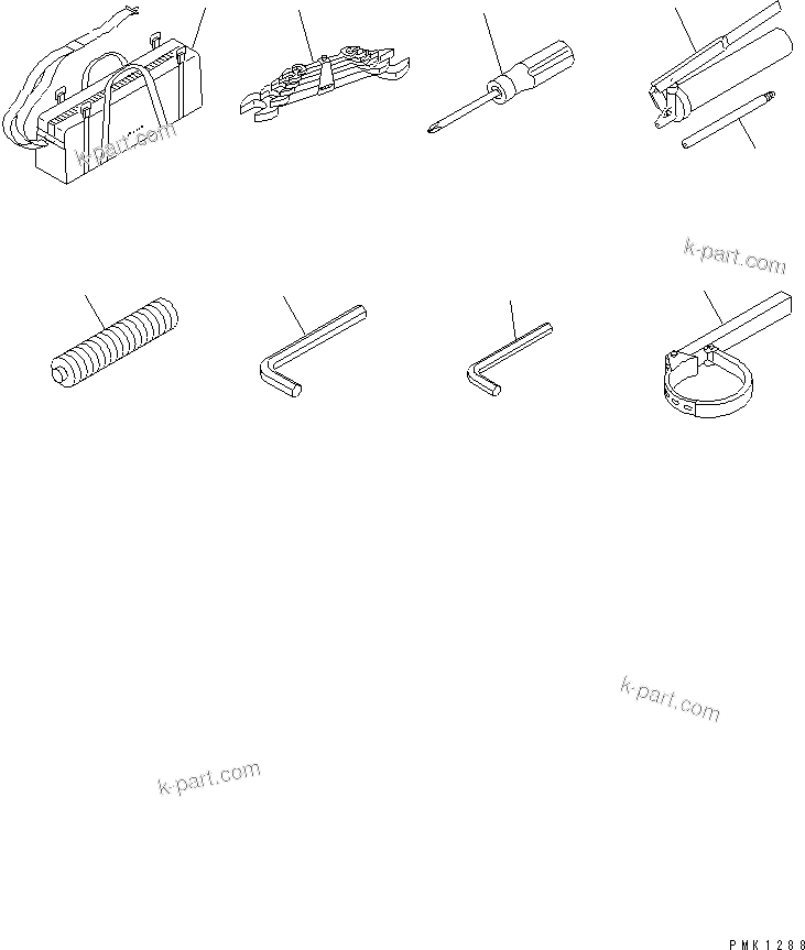 Komatsu parts book diagram for PC60-7 S/N 45001-UP: TOOL(#52374-58000)