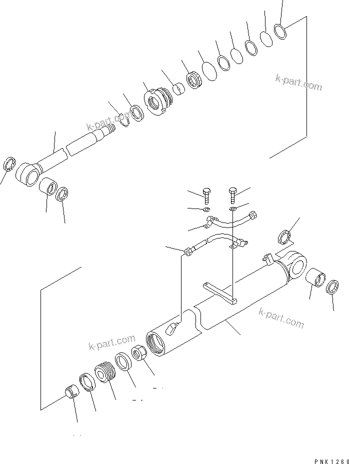 Komatsu parts book diagram for PC60-7 S/N 45001-UP: BOOM CYLINDER (INNER PARTS)(#52374-)