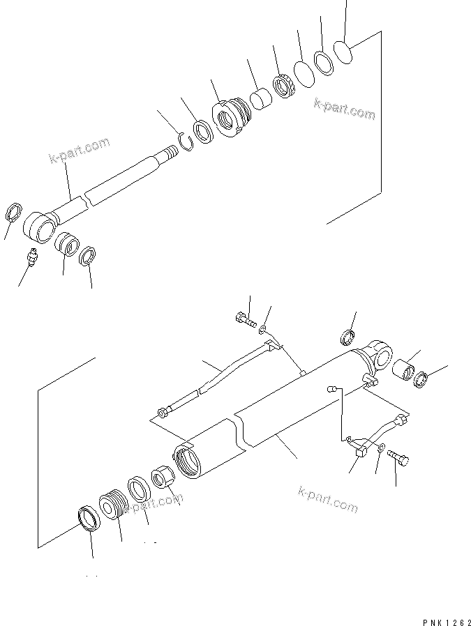 Komatsu parts book diagram for PC60-7 S/N 45001-UP: BUCKET CYLINDER (INNER PARTS)(#52374-)