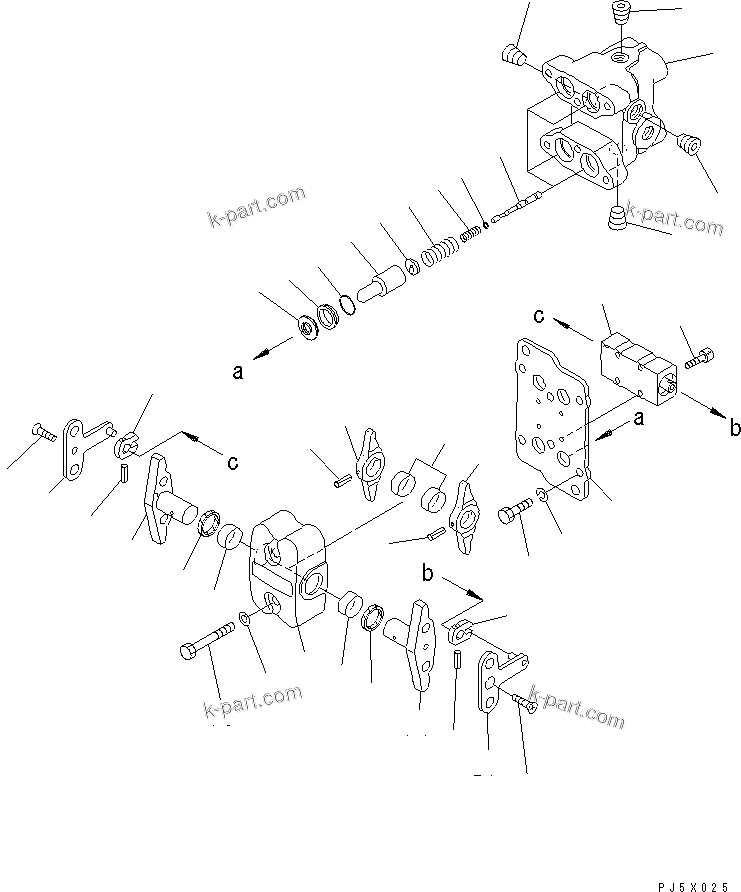 Komatsu parts book diagram for PC60-7 S/N 45001-UP: PPC VALVE (FOR TRAVEL)(#47900-51146)