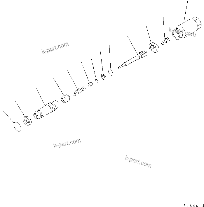 Komatsu parts book diagram for PC60-7 S/N 45001-UP: SAFETY VALVE (FOR TELESCOPIC ARM)