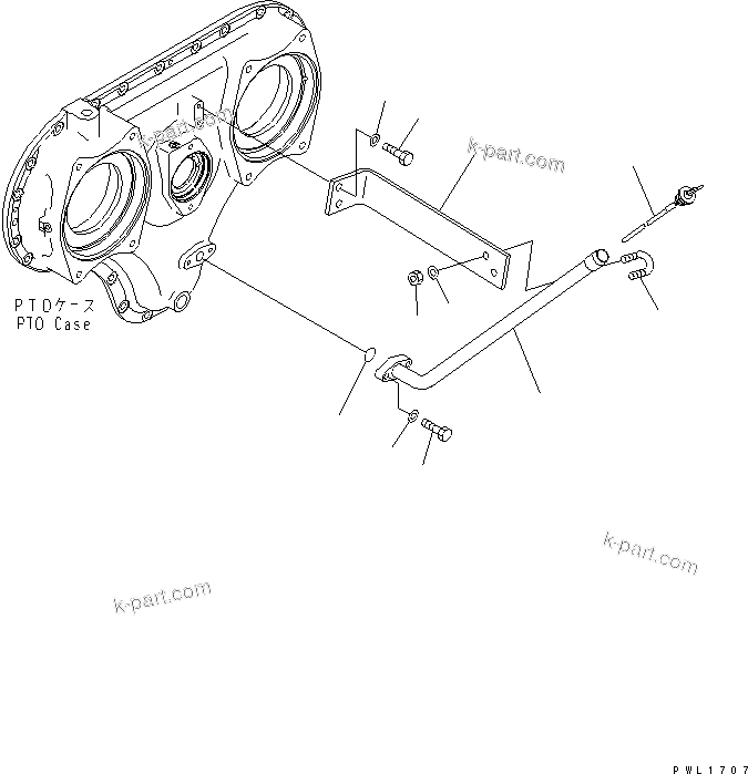 Komatsu parts book diagram for PC600-6A-KJ S/N 10001-UP: POWER TAKE OFF (OIL CHECK GAUGE)