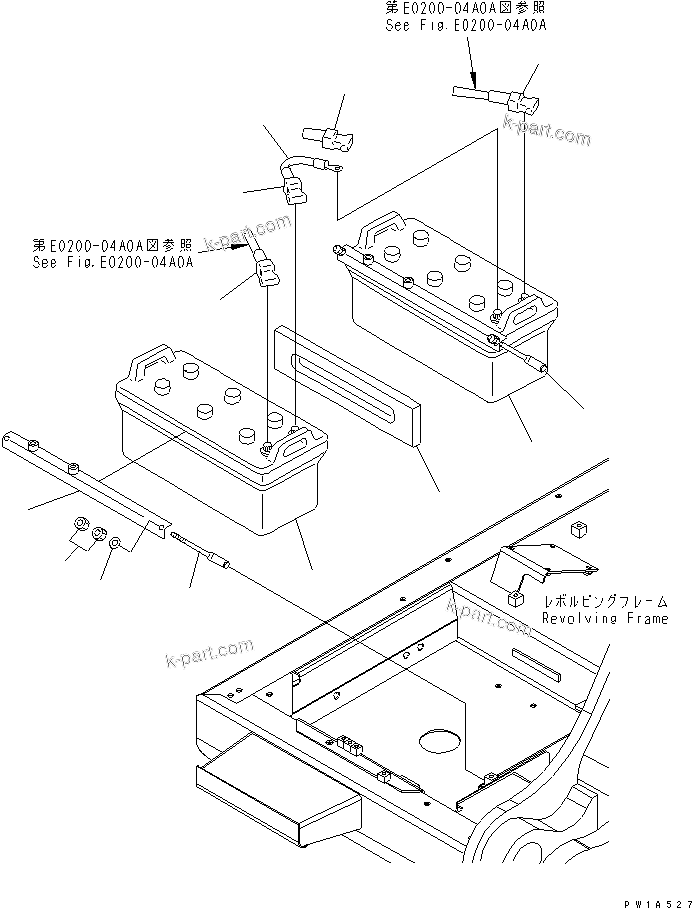 Komatsu parts book diagram for PC600-6A-KJ S/N 10001-UP: BATTERY (WET) (C200) (LARGE CAPACITY)(#11001-)