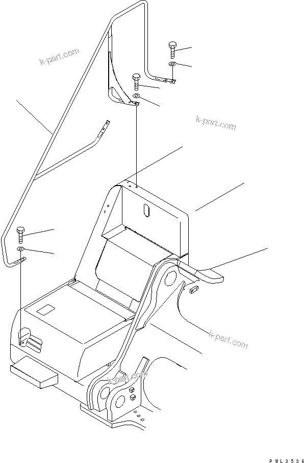Komatsu parts book diagram for PC600-6A-KJ S/N 10001-UP: HANDRAIL (RIGHT CASE)(#11001-)