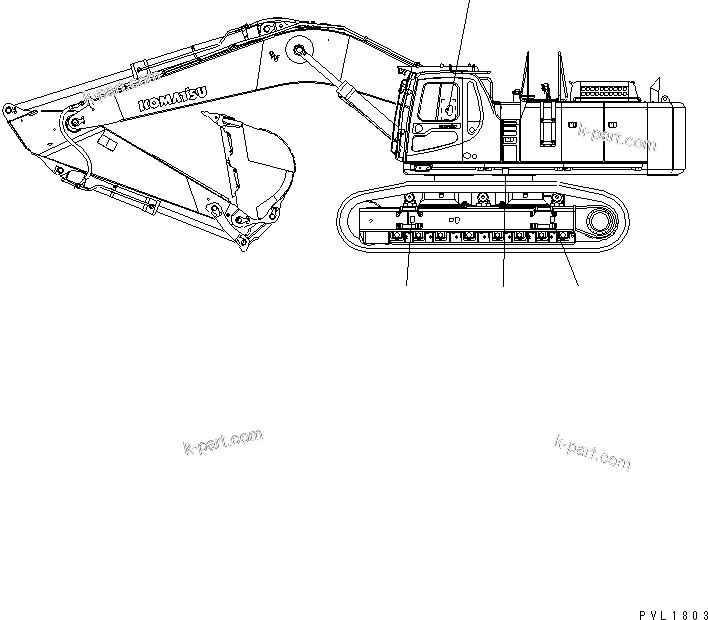 Komatsu parts book diagram for PC600-6A-KJ S/N 10001-UP: HANDLING MARK PLATE (ENGLISH)