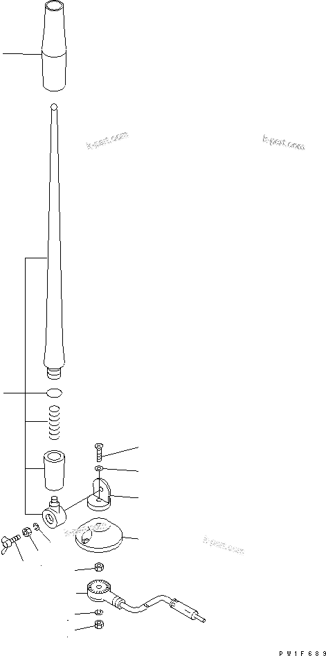 Komatsu parts book diagram for PC600-6A-KJ S/N 10001-UP: RUBBER ANTENNA(#11070-)