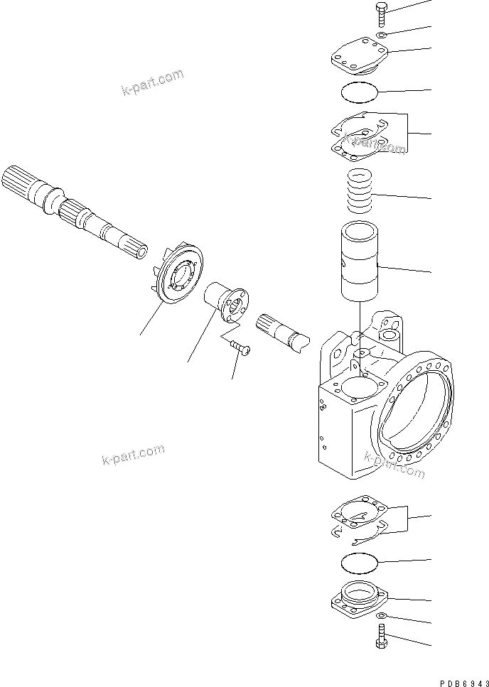Komatsu parts book diagram for PC600-6A-KJ S/N 10001-UP: MAIN PUMP (6/14) (NO.1 PUMP)