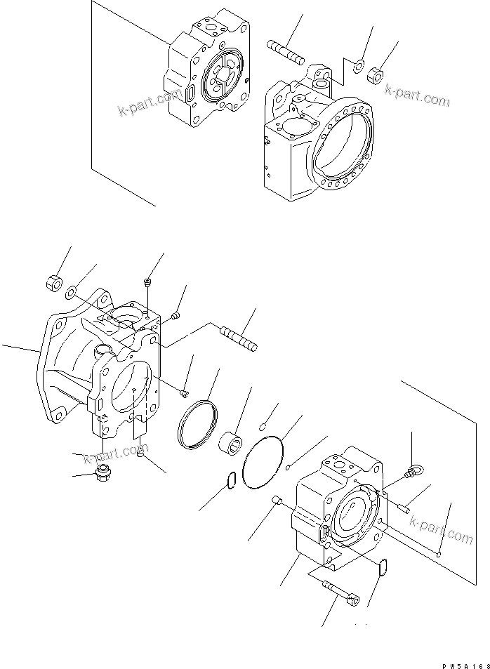 Komatsu parts book diagram for PC600-6A-KJ S/N 10001-UP: MAIN PUMP (1/9) (NO.2 PUMP)