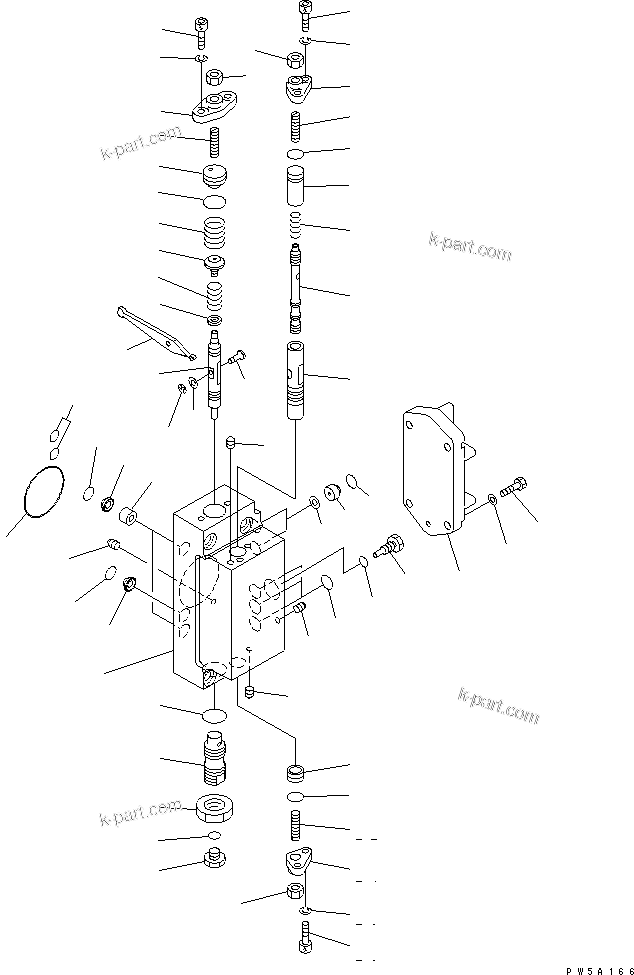 Komatsu parts book diagram for PC600-6A-KJ S/N 10001-UP: MAIN PUMP (7/9) (NO.2 PUMP)