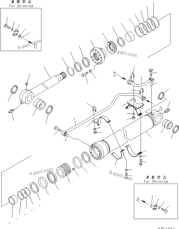 Komatsu parts book diagram for PC600-6A-KJ S/N 10001-UP: BUCKET CYLINDER