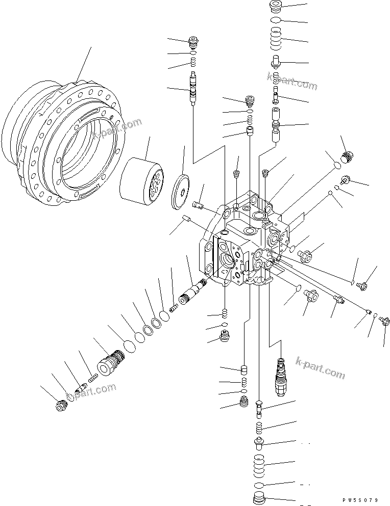Komatsu parts book diagram for PC600-6A-KJ S/N 10001-UP: TRAVEL MOTOR (1/3)