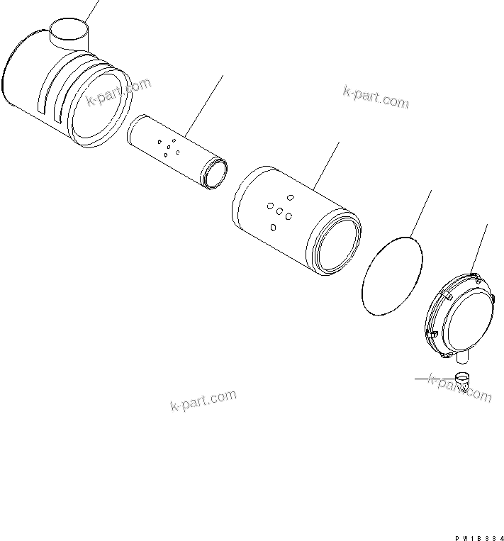 Komatsu parts book diagram for PC650-6A S/N 30001-UP: AIR CLEANER (INNER PARTS)(#31001-)