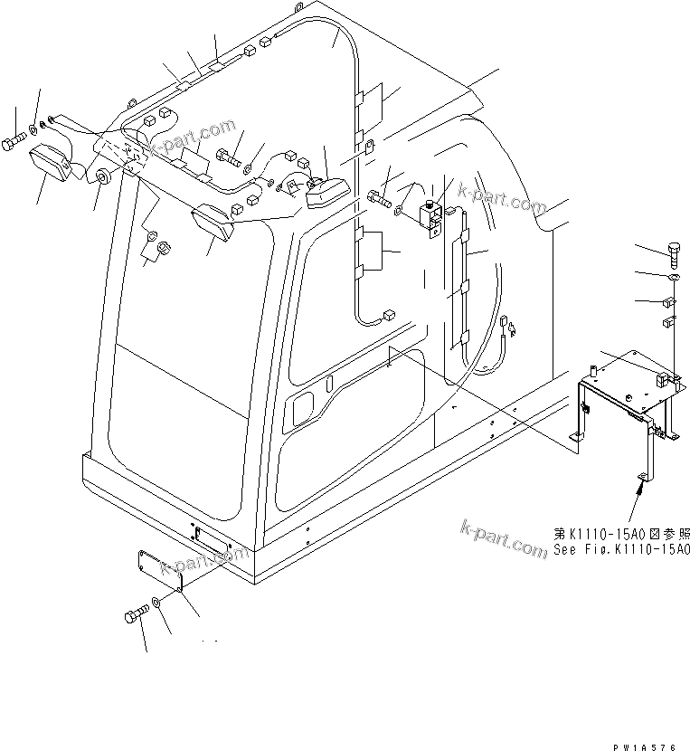 Komatsu parts book diagram for PC650-6A S/N 30001-UP: ADDITIONAL WORK LAMP AND STEP LIGHT (WITH FOG)(#31001-)