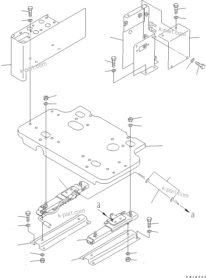 Komatsu parts book diagram for PC650-6A S/N 30001-UP: FLOOR FRAME (RIGHT STAND) (STAND ? FRAME AND ADJSUTER)(#31001-)