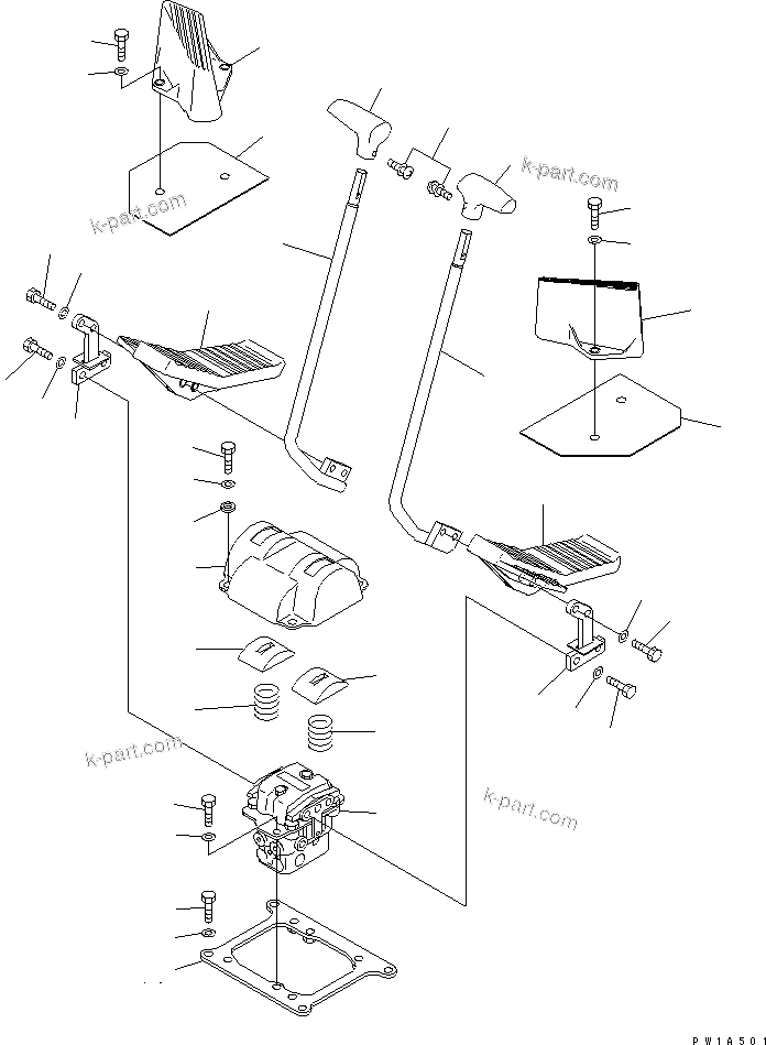 Komatsu parts book diagram for PC650-6A S/N 30001-UP: FLOOR FRAME (TRAVEL LEVER)(#31001-)
