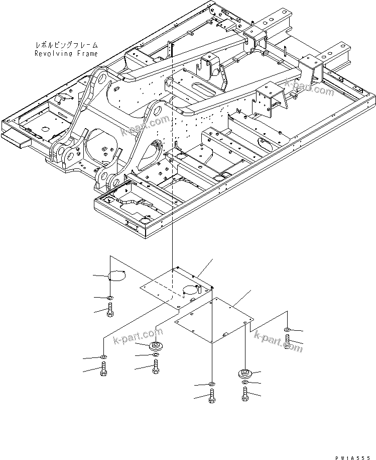 Komatsu parts book diagram for PC650-6A S/N 30001-UP: UNDER COVER (HEAVY DUTY) (REVOLVING FRAME) (DECK ? R.H.)(#31001-)