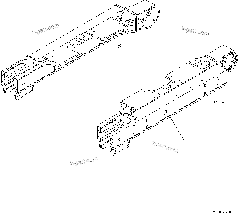 Komatsu parts book diagram for PC650-6A S/N 30001-UP: TRACK FRAME (QUARRY SPEC.) (L.H.)(#30017-)