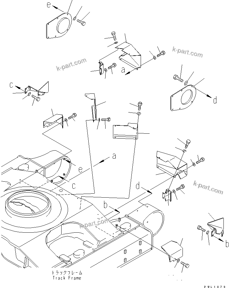 Komatsu parts book diagram for PC650-6A S/N 30001-UP: TRAVEL PIPING GUARD