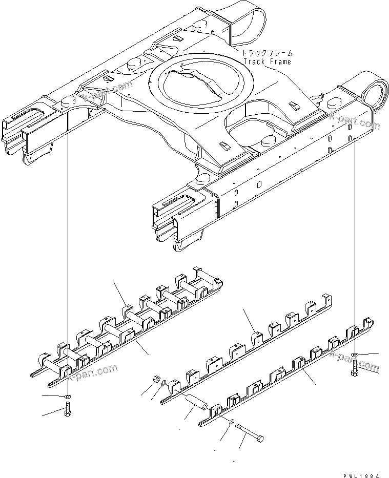 Komatsu parts book diagram for PC650-6A S/N 30001-UP: TRACK ROLLER FULL GUARD (LC)(#30017-)