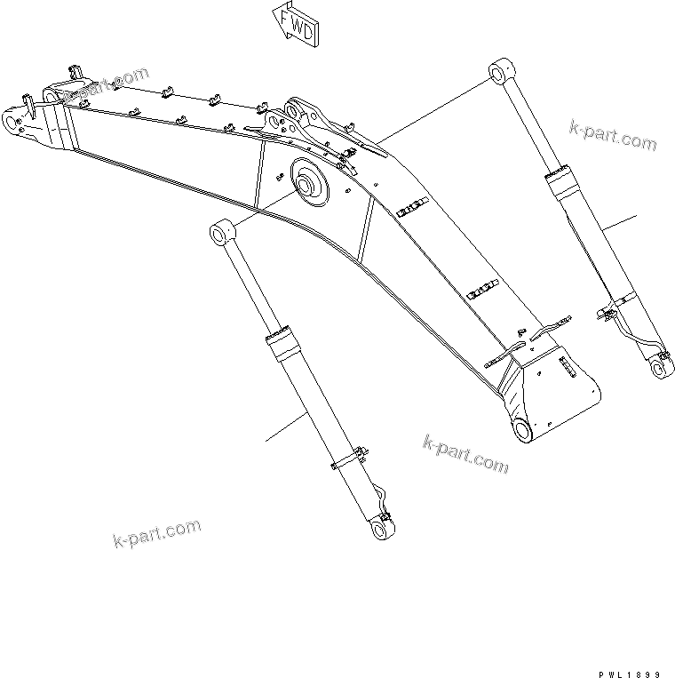 Komatsu parts book diagram for PC650-6A S/N 30001-UP: BOOM CYLINDER