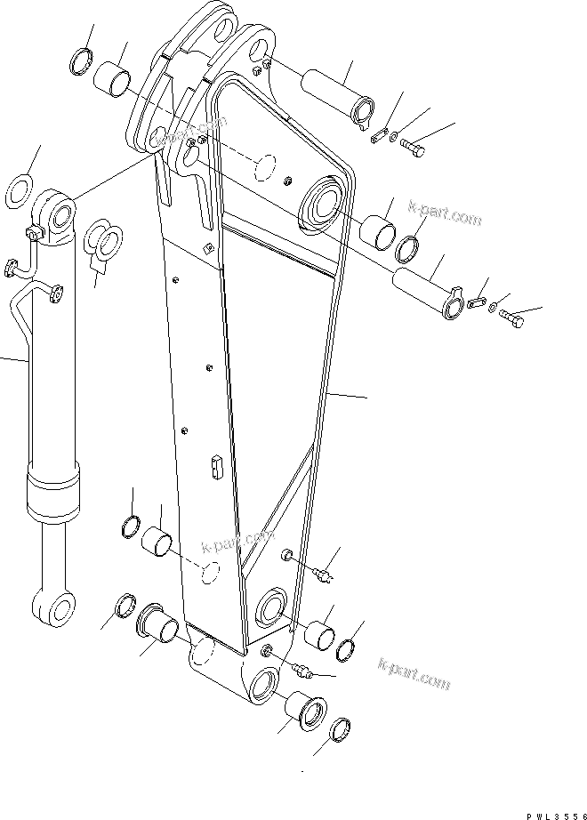 Komatsu parts book diagram for PC650-6A S/N 30001-UP: ARM (2.9M) (ARM AND BUCKET CYLINDER) (SE SPEC.)
