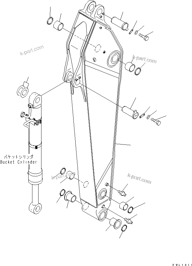 Komatsu parts book diagram for PC650-6A S/N 30001-UP: ARM (3.5M) (HEAVY DUTY)