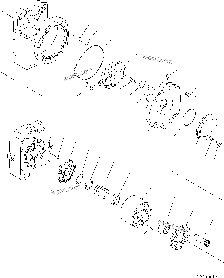 Komatsu parts book diagram for PC650-6A S/N 30001-UP: MAIN PUMP (5/14) (NO.1 PUMP)
